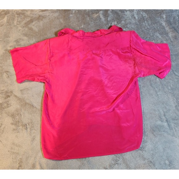 Balenciaga Blouse Womens 10 Pink Silk Paris Hong Kong 80's Vintage - Picture 2 of 5